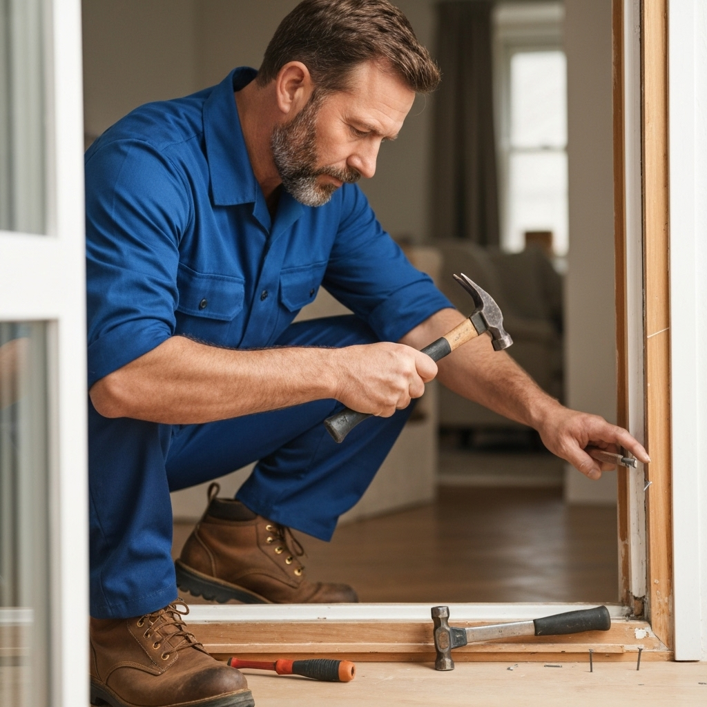Professional handyman at work